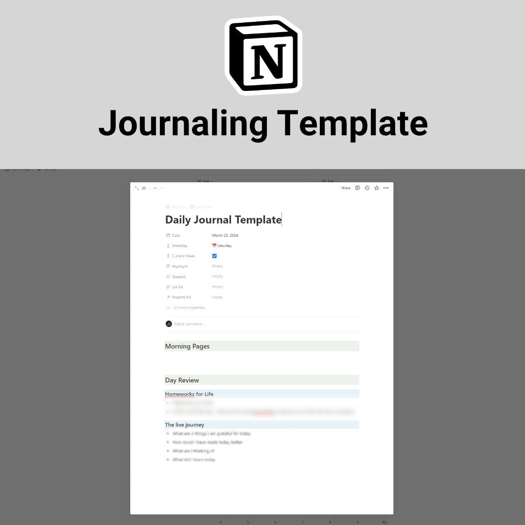 Notion Template: Daily Journaling